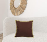 20"x20" Chocolate Linen Blend Zippered Pillow