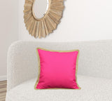 20"x20" Fuchsia Linen Blend Zippered Pillow