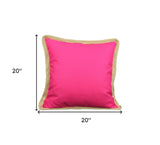 20"x20" Fuchsia Linen Blend Zippered Pillow