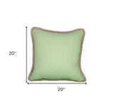 20"x20" Green Linen Blend Zippered Pillow