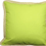 20"x20" Beige and Green Linen Blend Zippered Pillow