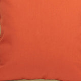 20"x20" Beige and Orange Linen Blend Zippered Pillow