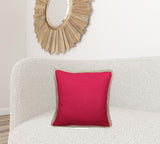 20"x20" Red and Beige Linen Blend Zippered Pillow