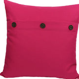 20"x20" Fuchsia Linen Blend Zippered Pillow With Buttons