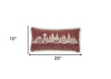 10"x20" Red Snow Christmas Polyester Street Scene Zippered Pillow