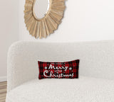 10"x20" Red and Black Christmas Have Yourself A Merry Little Christmas Polyester Zippered Pillow