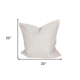 22" X 22" White Polyester Zippered Pillow