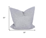 22" X 22" Gray Polyester Zippered Pillow