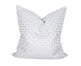 22" X 22" Gray and White Checkered Polyester Zippered Pillow