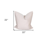 22" X 22" Beige Polyester Zippered Pillow