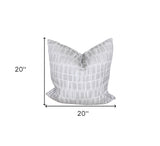 20" X 20" Gray and White Geometric Polyester Zippered Pillow