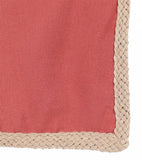 24" X 24" Brown and Red Polyester Zippered Pillow with Jute Trim