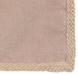 24" X 24" Beige and Brown Polyester Zippered Pillow with Jute Trim