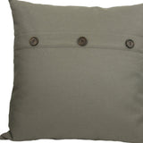 20" X 20" Gray Linen Blend Zippered Pillow With Buttons