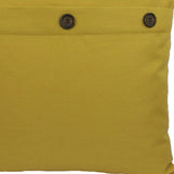 20" X 20" Yellow Linen Blend Zippered Pillow With Buttons