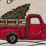 13" X 18" Beige and Red Christmas Holiday Van Polyester Zippered Pillow