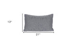 13" X 21" Gray Polyester Zippered Pillow