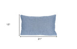 13" X 21" Blue Polyester Zippered Pillow