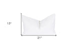 13" X 21" White Polyester Zippered Pillow