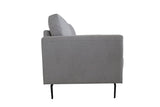 61" Light Gray 100% Linen And Black Love Seat