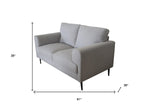 61" Light Gray 100% Linen And Black Love Seat