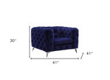 52" Ivory and Bone Fabric Damask Tufted Barrel Chair