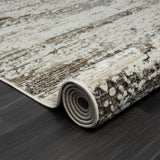 5' X 7' Ivory Blue and Gray Geometric Area Rug