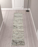 2' X 10' Beige Abstract Distressed Runner Rug