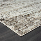 2' X 10' Beige Abstract Distressed Runner Rug