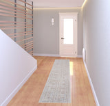 2' X 8' Beige Botanical Runner Rug