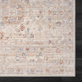 2' X 8' Beige Botanical Runner Rug