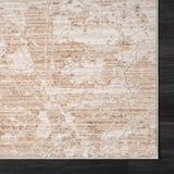 2' X 8' Beige Abstract Runner Rug