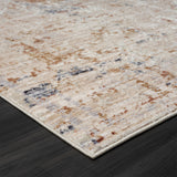 2' X 3' Ivory And Blue Abstract Area Rug