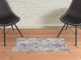 2' X 3' Gray Abstract Area Rug