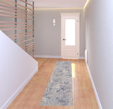 2' X 8' Gray Abstract Runner Rug
