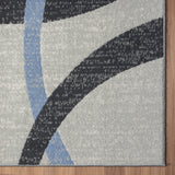 2' X 8' Gray Abstract Runner Rug