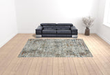 10' X 14' Gray Abstract Distressed Area Rug