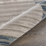 8' Cream Abstract Distressed Runner Rug