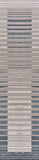 8' Ivory And Blue Abstract Runner Rug