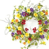 20" Green and Yellow Artificial Summer Mixed Assortment Wreath