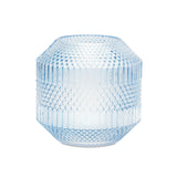 6.5" Crystal Glass Blue Round Table vase