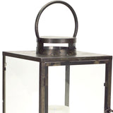 Set Of Three Gray Flameless Floor Lantern Candle Holder