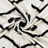 Beige Woven Cotton Striped Throw Blanket