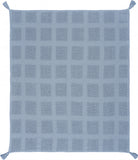 Blue Woven Cotton Solid Color Throw Blanket