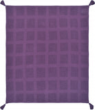 Purple Woven Cotton Solid Color Throw Blanket