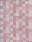 Pink Knitted Cotton Geometric Reversable Throw