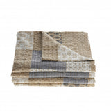 Cream Knitted Cotton Geometric Reversable Throw