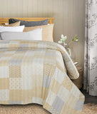 Cream Knitted Cotton Geometric Reversable Throw