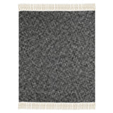 Black and White Woven Cotton Solid Color Throw Blanket