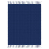 Blue Woven Cotton Solid Color Throw Blanket